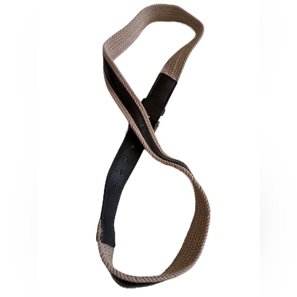 Columbia Woven Leather Mens Belt Tan and Brown - Picture 2 of 6